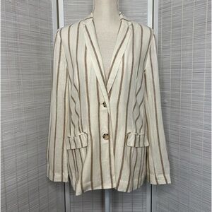 Rails Flynn Mojave Stripe Blazer White Tan Size XS